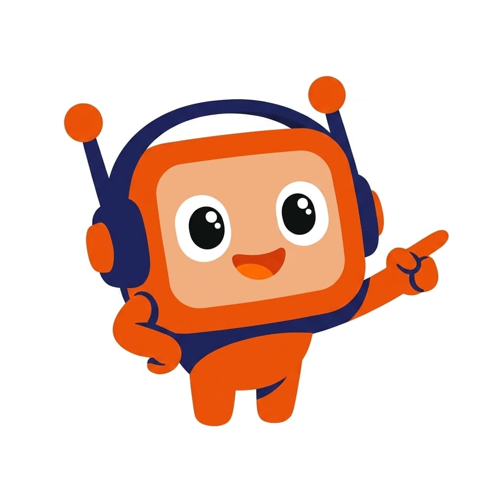 案内するコーチキャラクター